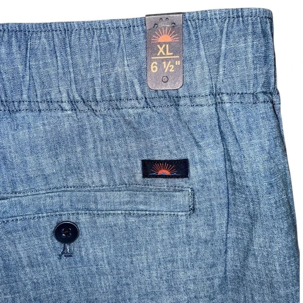 Faherty Mens Small Essential Cotton‎ Stretch Shorts Indigo Blue 6.5